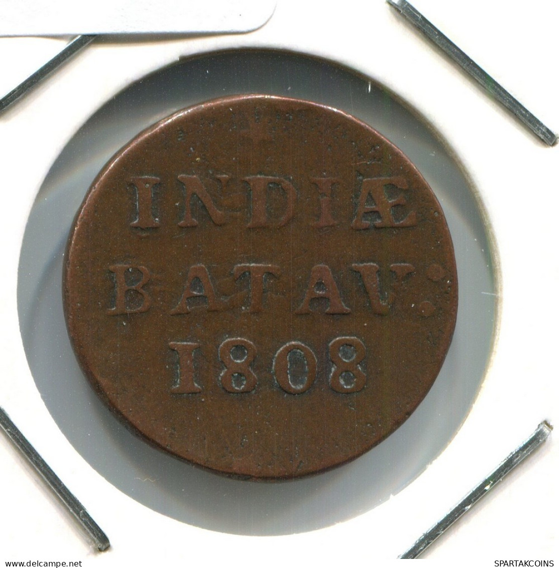 1808 BATAVIA VOC DUIT IINDES NÉERLANDAIS NETHERLANDS NEW YORK COLONIAL PENNY #VOC2066.10.F.A - Niederländisch-Indien