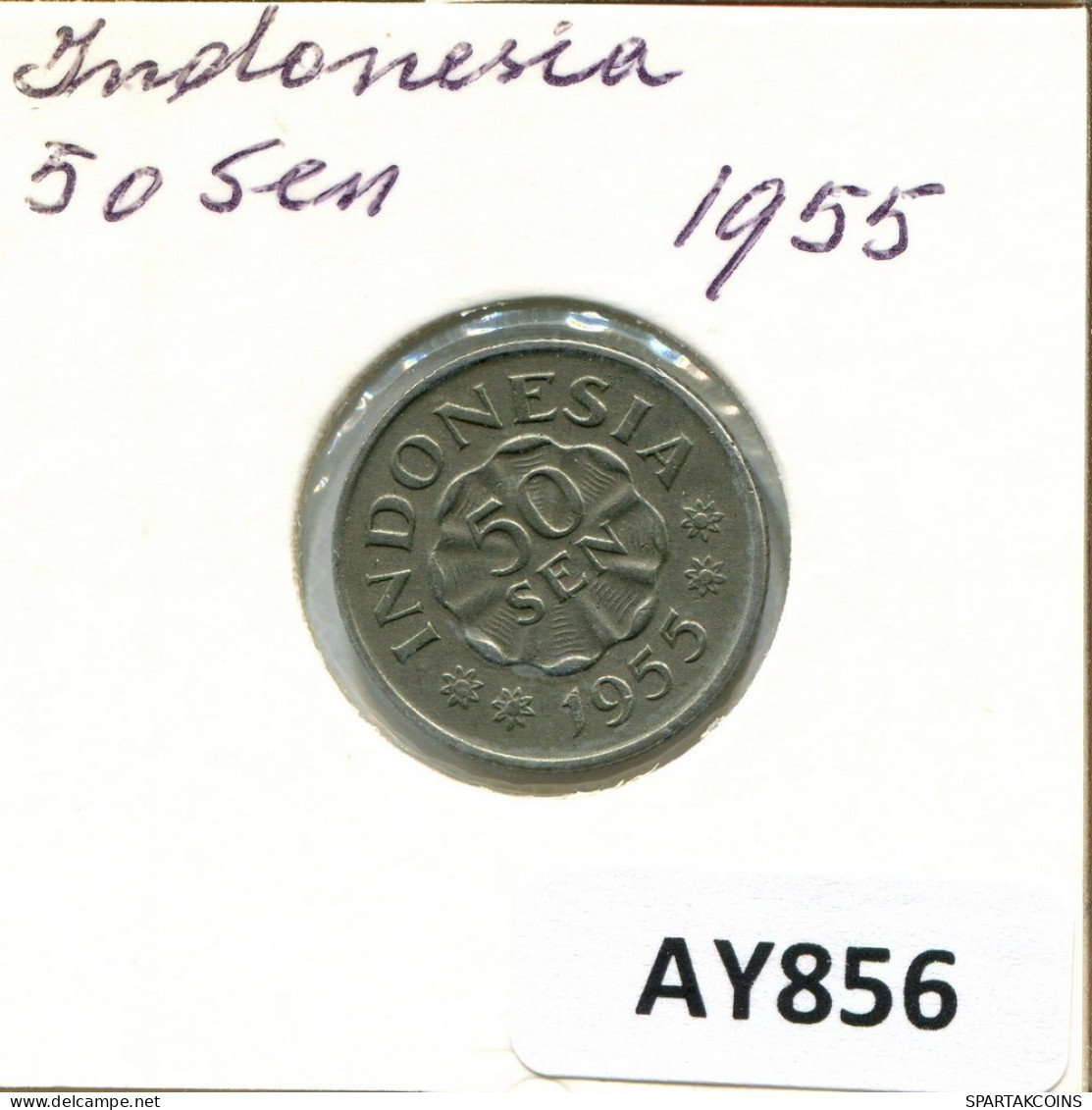 50 SEN 1955 INDONÉSIE INDONESIA Pièce #AY856.F.A - Indonesië