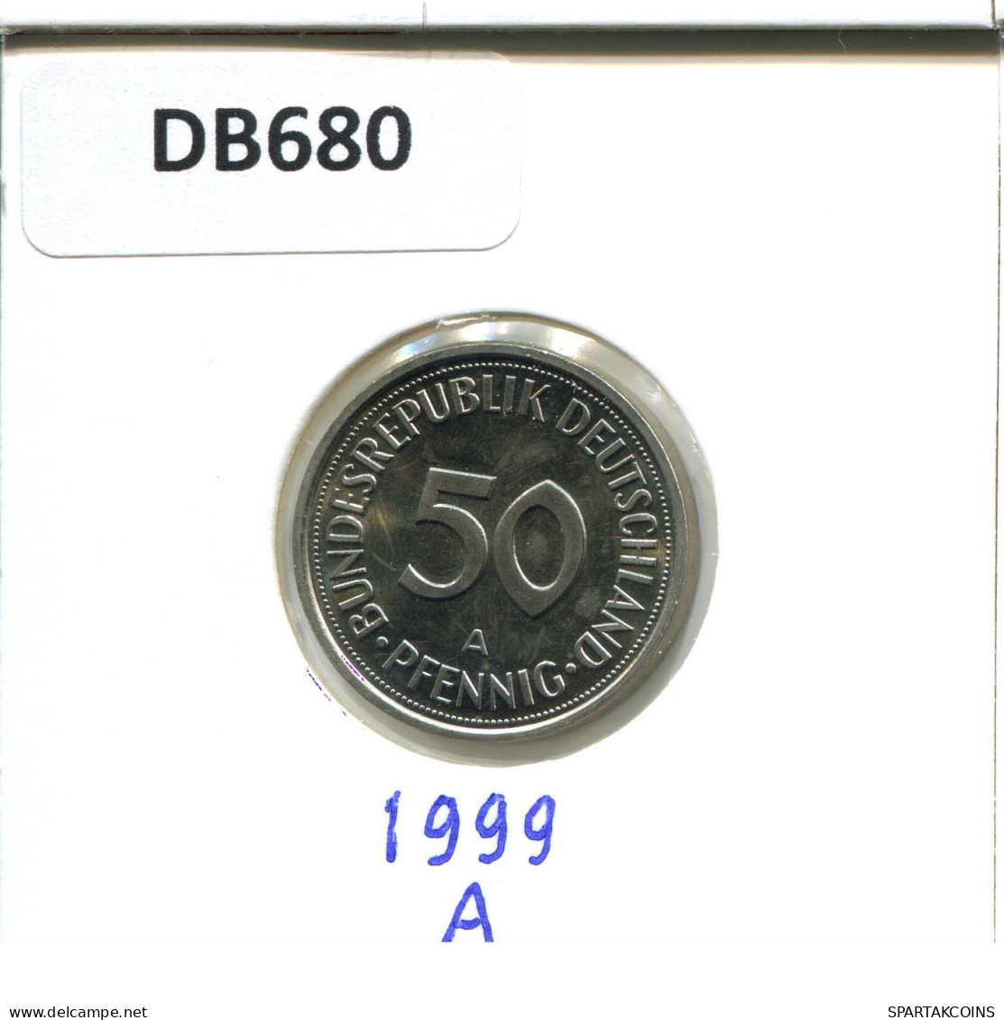 50 PFENNIG 1999 A WEST & UNIFIED GERMANY Coin #DB680.U.A - 50 Pfennig