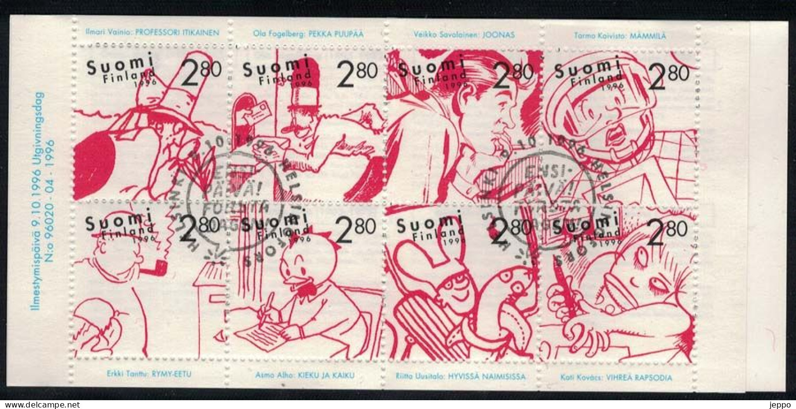 1996 Finland, Cartoons 100 Years, FD Stamped Booklet. - Carnets