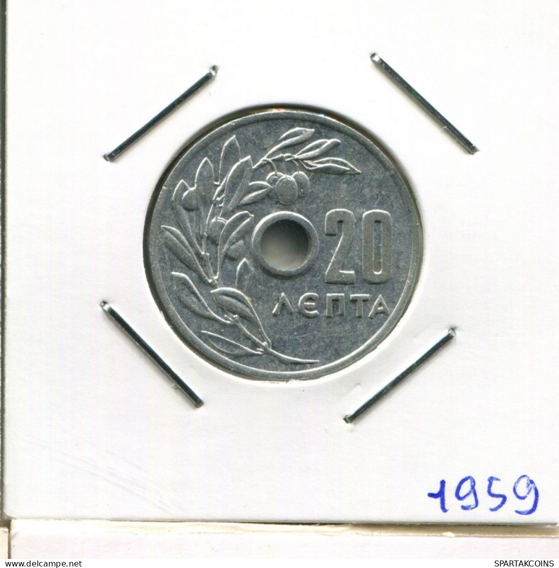 20 LEPTA 1959 GRECIA GREECE Moneda #AK441.E.A - Grèce