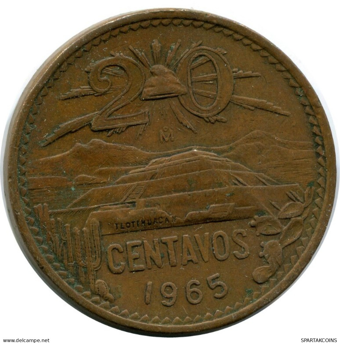 20 CENTAVOS 1965 MEXICO Coin #AH528.5.U.A - Mexique