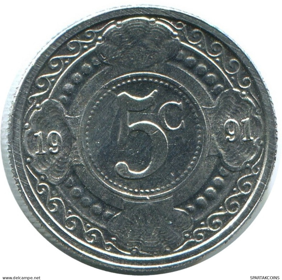 5 CENTS 1991 NETHERLANDS ANTILLES (From BU Mint Set) Coin #AH106.U.A - Antillen (Niederländische)