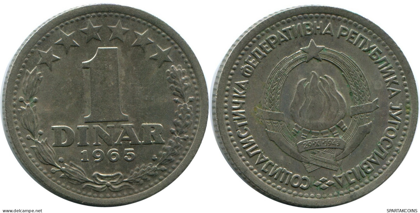 1 DINAR 1965 YUGOSLAVIA Coin #AZ583.U.A - Joegoslavië