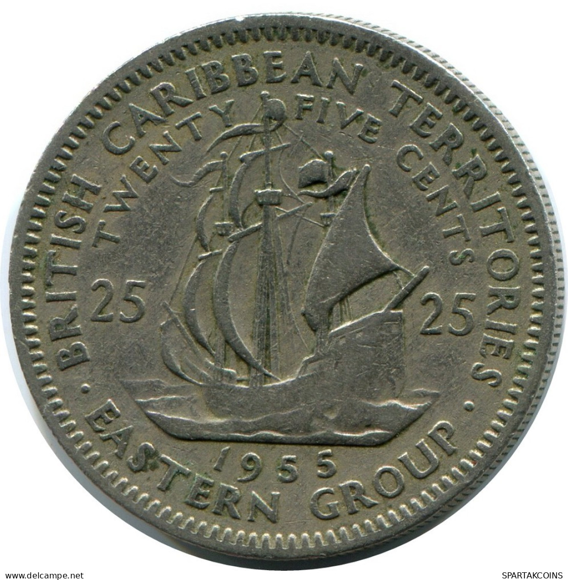 25 CENTS 1955 EASTERN STATES British Territories Coin #AZ030.U.A - Kolonies