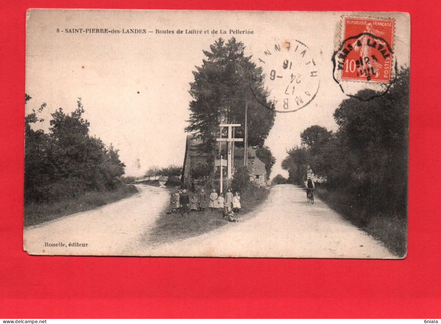 F 21525 SAINT PIERRE Des LANDES Routes De Luitré Et De La Pellerine   (animation Enfants Calvaire Croix Cycliste)  (53 ) - Otros & Sin Clasificación