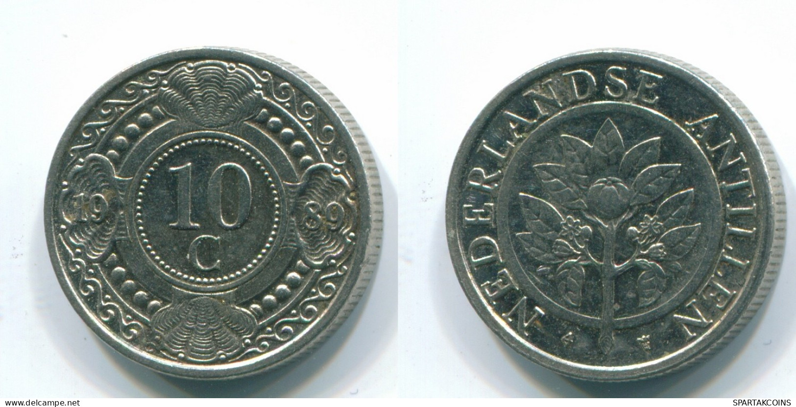 10 CENTS 1989 NIEDERLÄNDISCHE ANTILLEN Nickel Koloniale Münze #S11318.D.A - Antilles Néerlandaises