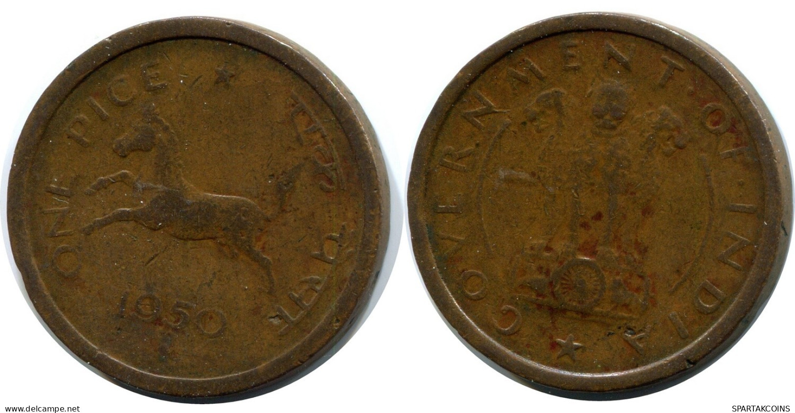 1 PICE 1950 INDIEN INDIA Münze #AY949.D.A - Indien