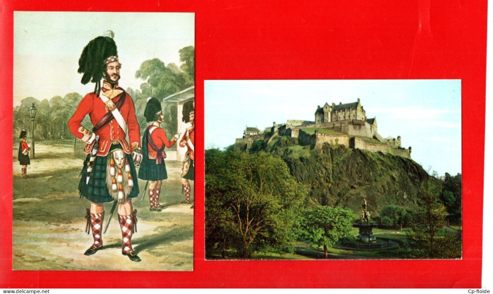 ROYAUME-UNI . ÉCOSSE . ÉDIMBOURG . " OFFICER, THE 93rd HIGLANDERS " & " EDINBURGH CASTLE " . 2 CPM - Réf. N°38891 - - Midlothian/ Edinburgh