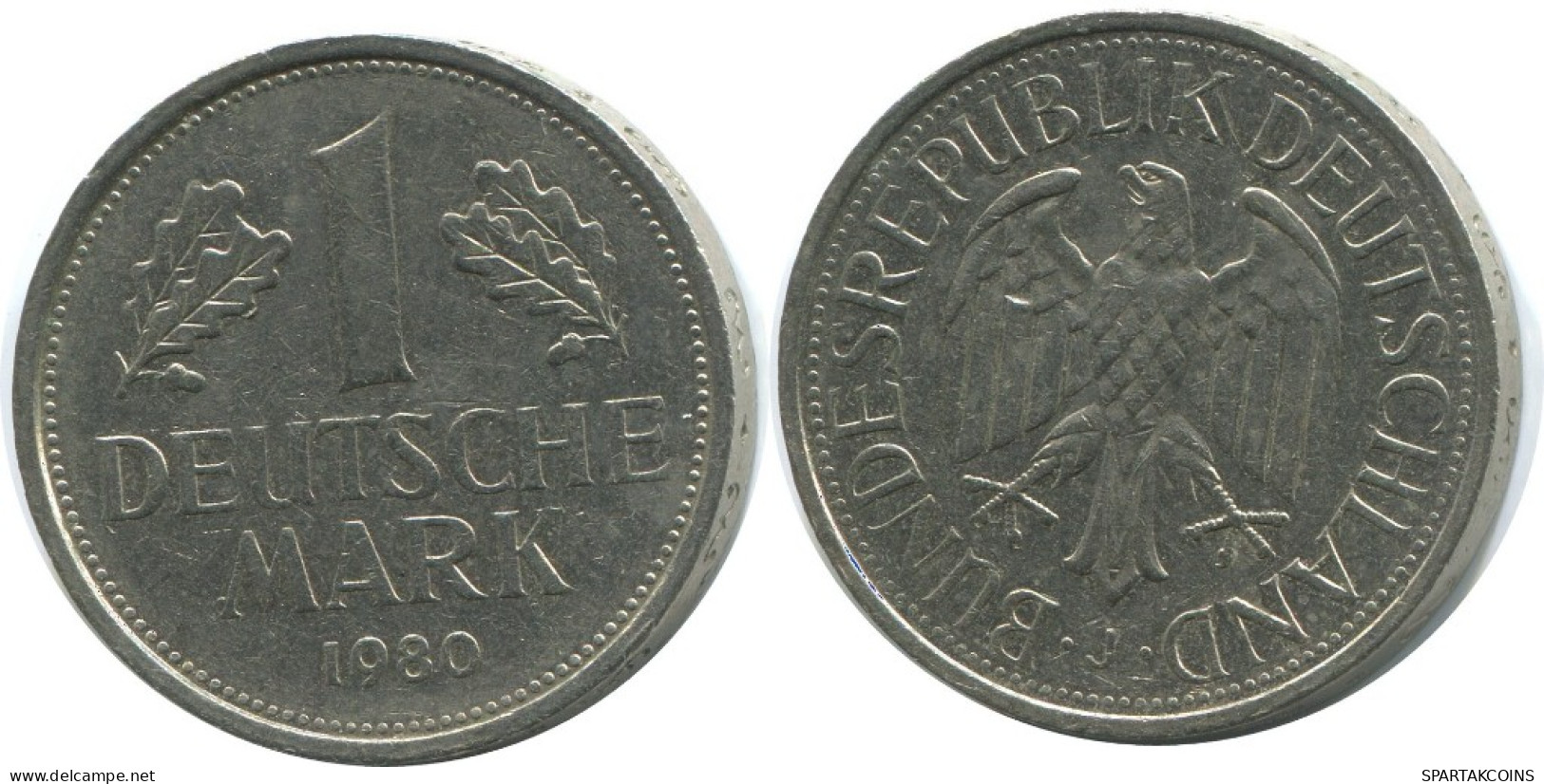 1 DM 1980 J WEST & UNIFIED GERMANY Coin #AG311.3.U.A - 1 Mark