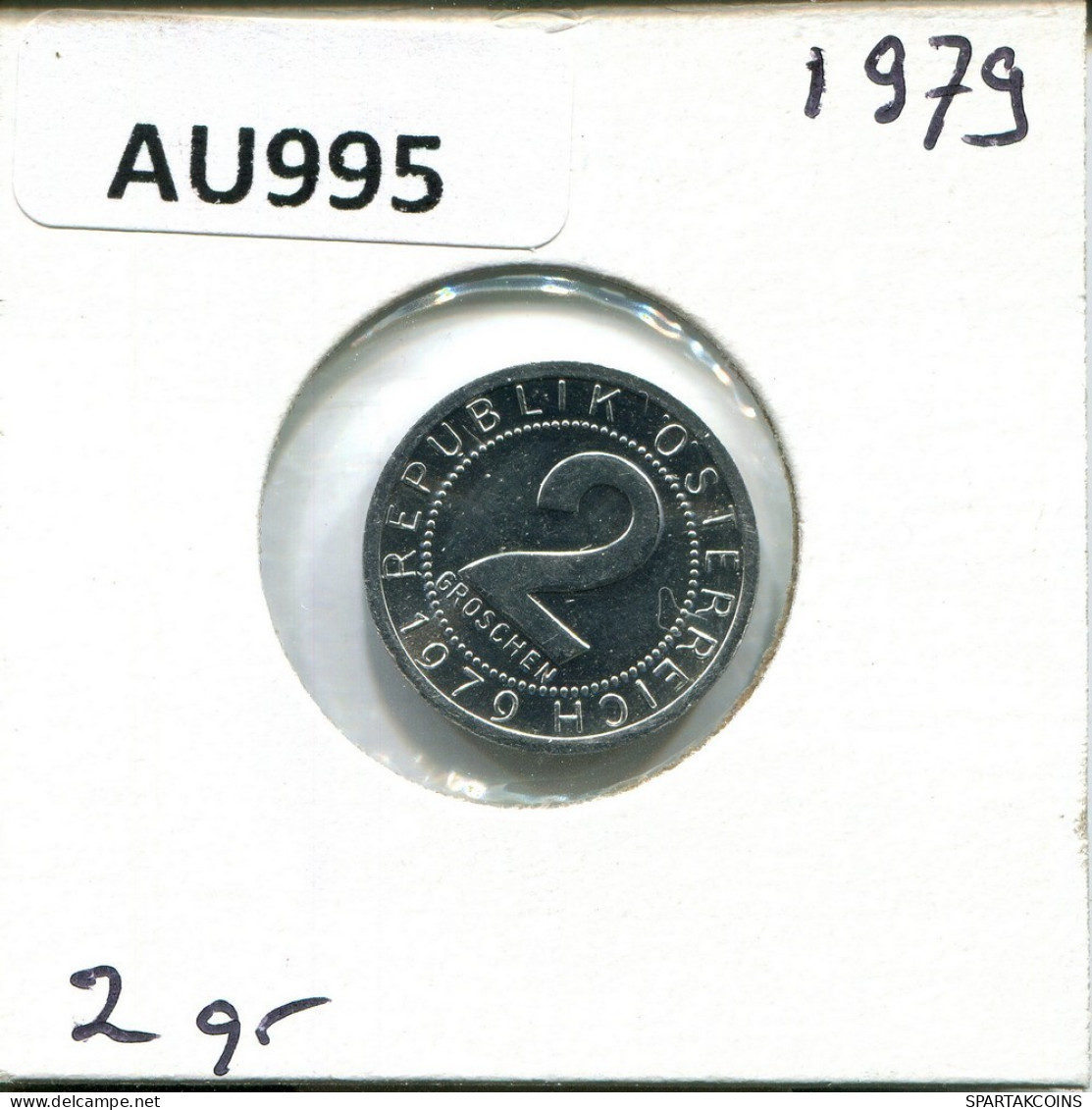 2 GROSCHEN 1979 AUSTRIA Moneda #AU995.E.A - Oesterreich