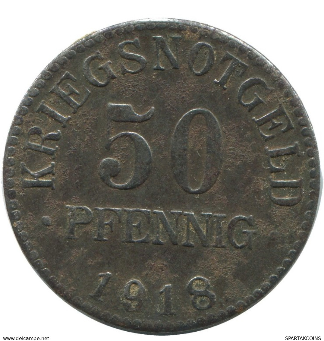 50 PFENNIG 1918 HERZOGTUM BRAUNSCHWEIG KRIEGSNOTGELD GERMANY Coin #AD660.9.U.A - 50 Rentenpfennig & 50 Reichspfennig