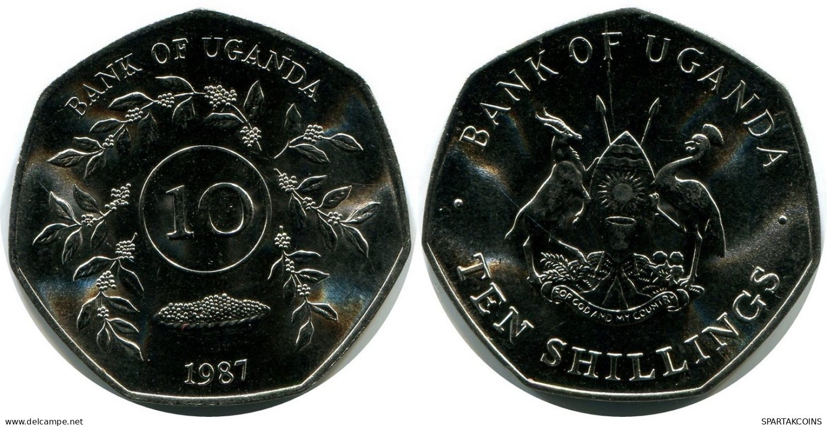 10 SHILLINGS 1987 UGANDA UNC Coin #M10207.U.A - Ouganda
