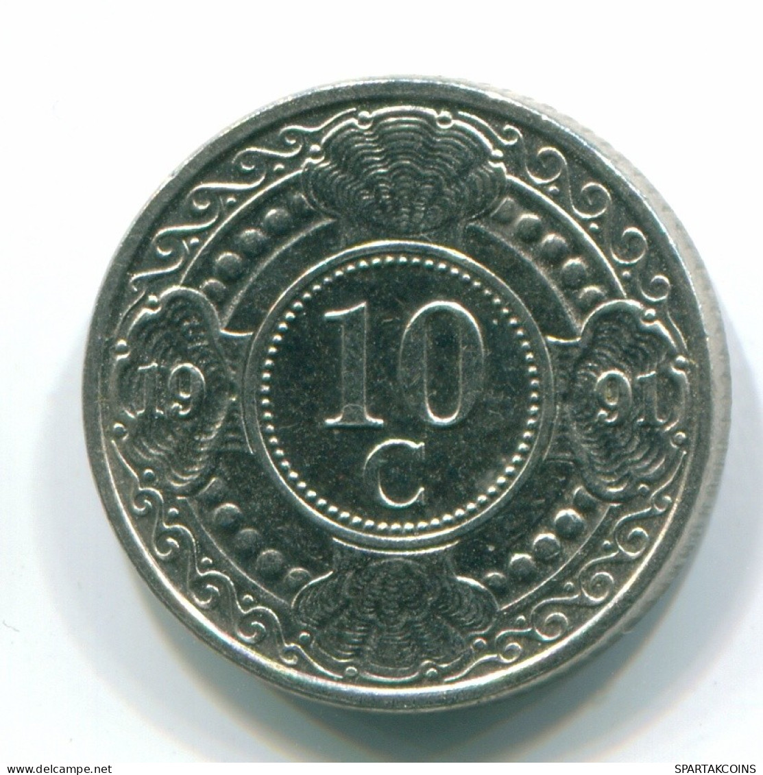 10 CENTS 1991 NIEDERLÄNDISCHE ANTILLEN Nickel Koloniale Münze #S11321.D.A - Antilles Néerlandaises