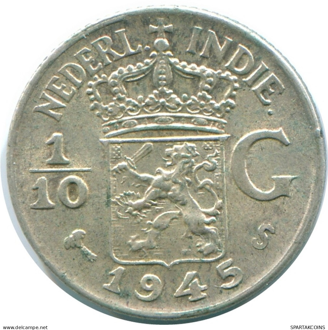 1/10 GULDEN 1945 S INDIAS ORIENTALES DE LOS PAÍSES BAJOS PLATA #NL14182.3.E.A - Niederländisch-Indien