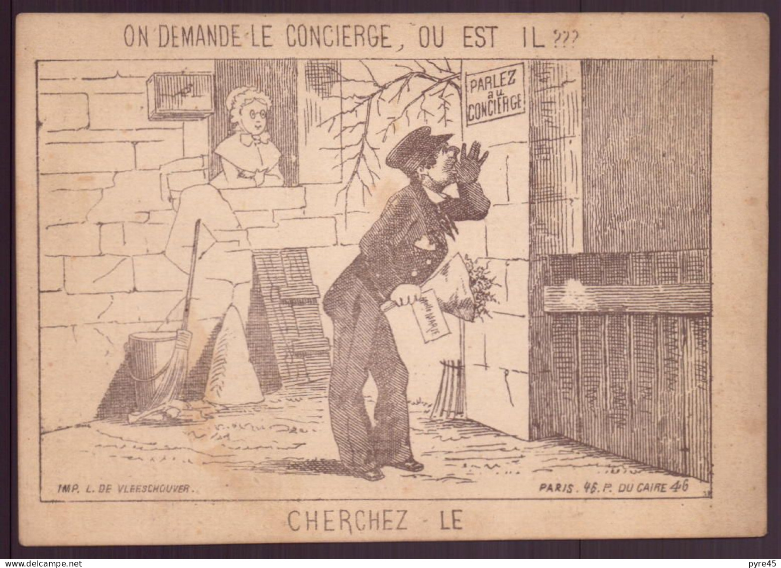 Devinette ( 13.5 X 9.5 Cm ) " On Demande Le Concierge, Ou Est-il ? " - Unclassified