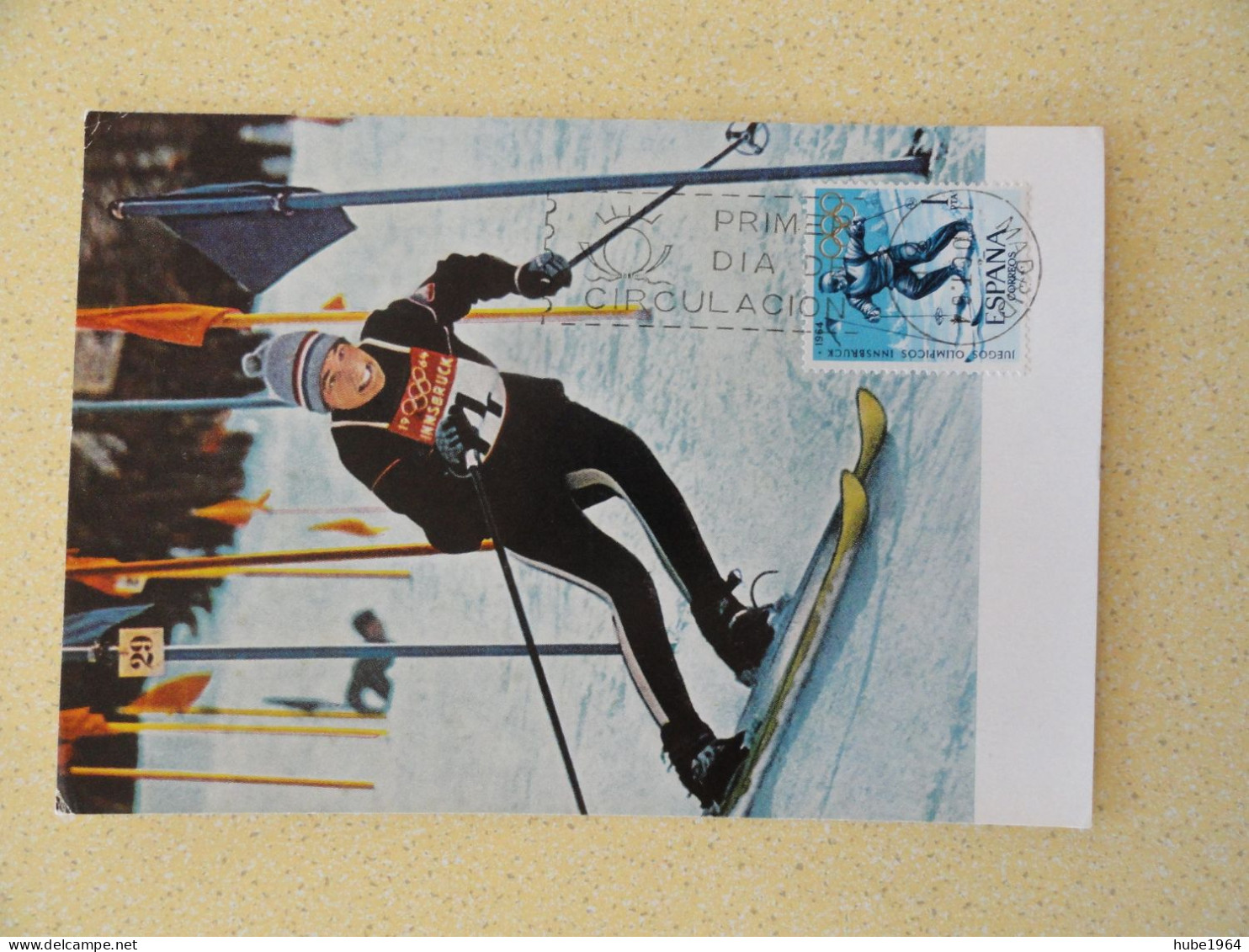 CARTE MAXIMUM CARD SLALOM SKI  JEUX OLYMPIQUES TOKIO 1964 - Ski
