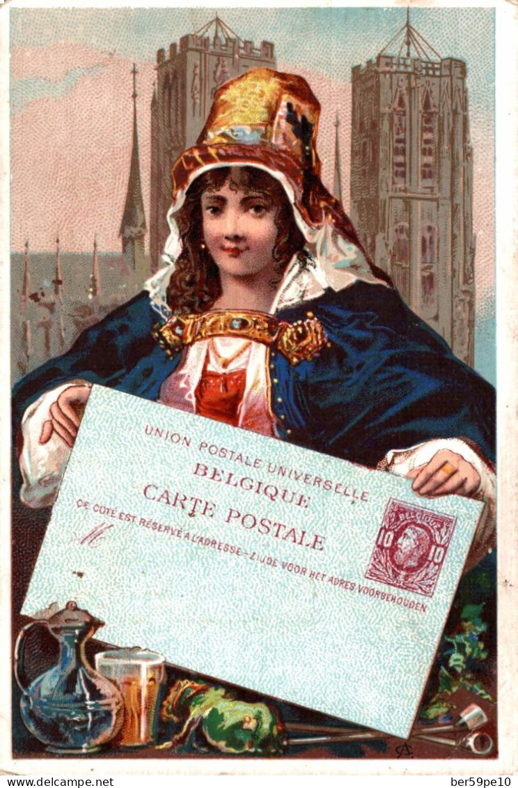 CHROMO PARFUMERIE LYSIA A CHARTRES UNION POSTALE UNIVERSELLE BELGIQUE - Other & Unclassified