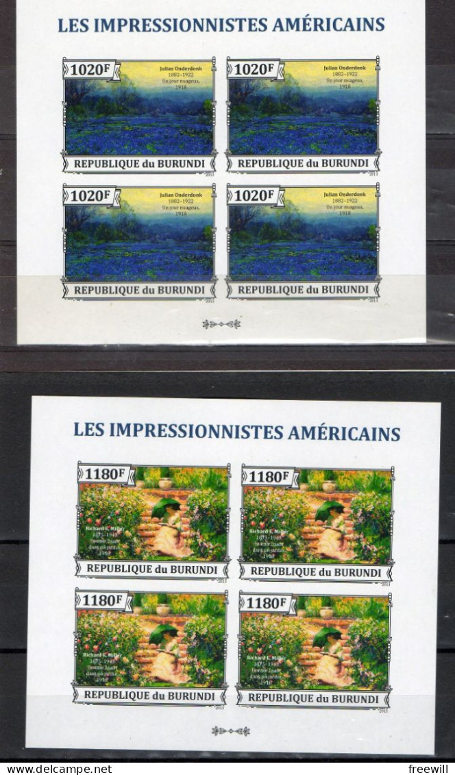 Burundi Les Impressionnistes Américains XXX 2013 - Hojas Y Bloques