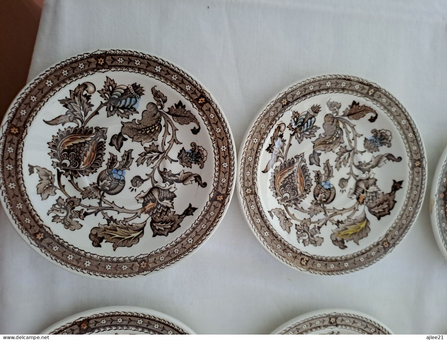 9 Assiettes Jacobean. Ridgway Ironstone. - Plates