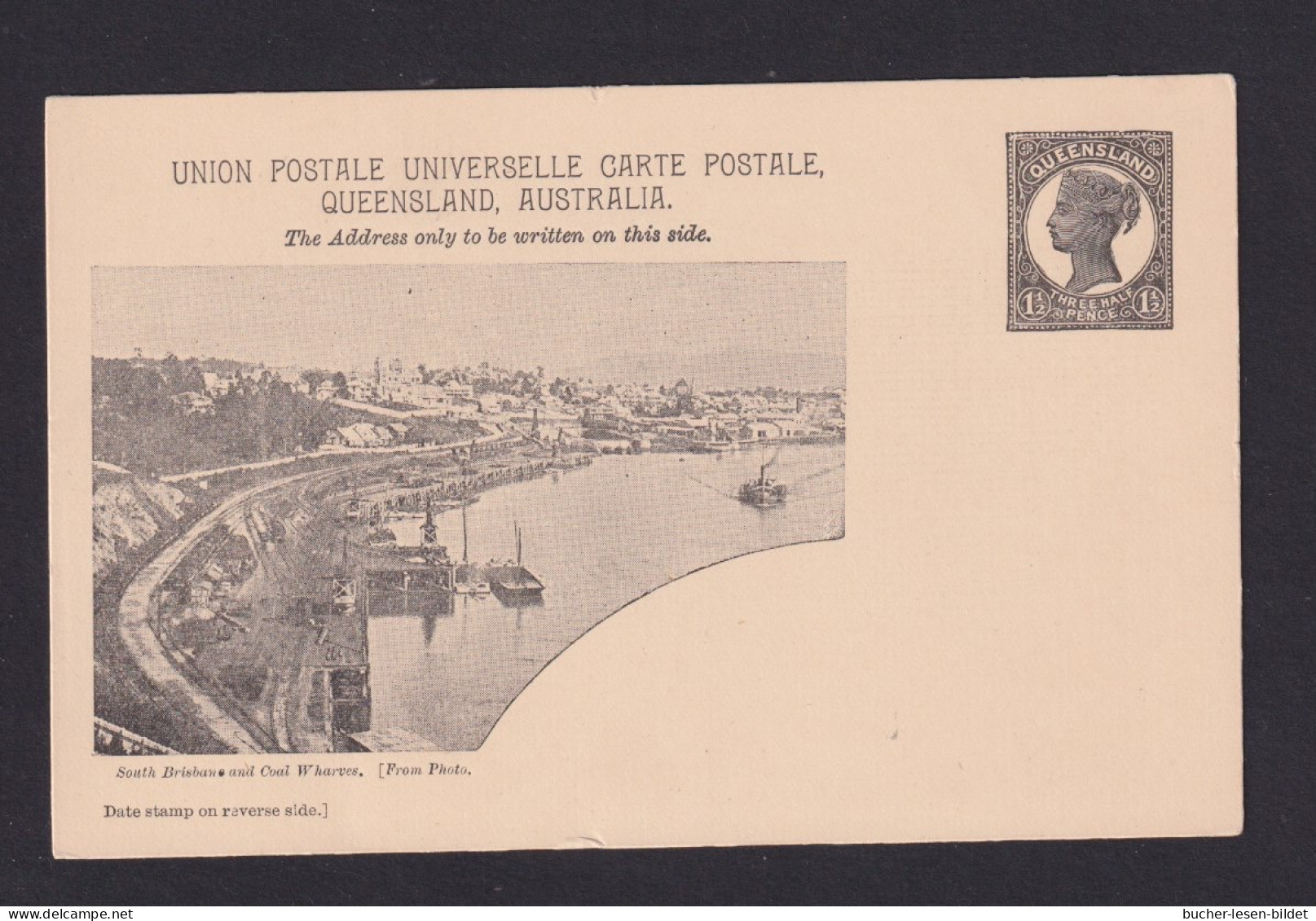 1 1/2 P. Bild-Ganzsache "Hafen In Brisbane" - Ungebraucht - Cartas & Documentos