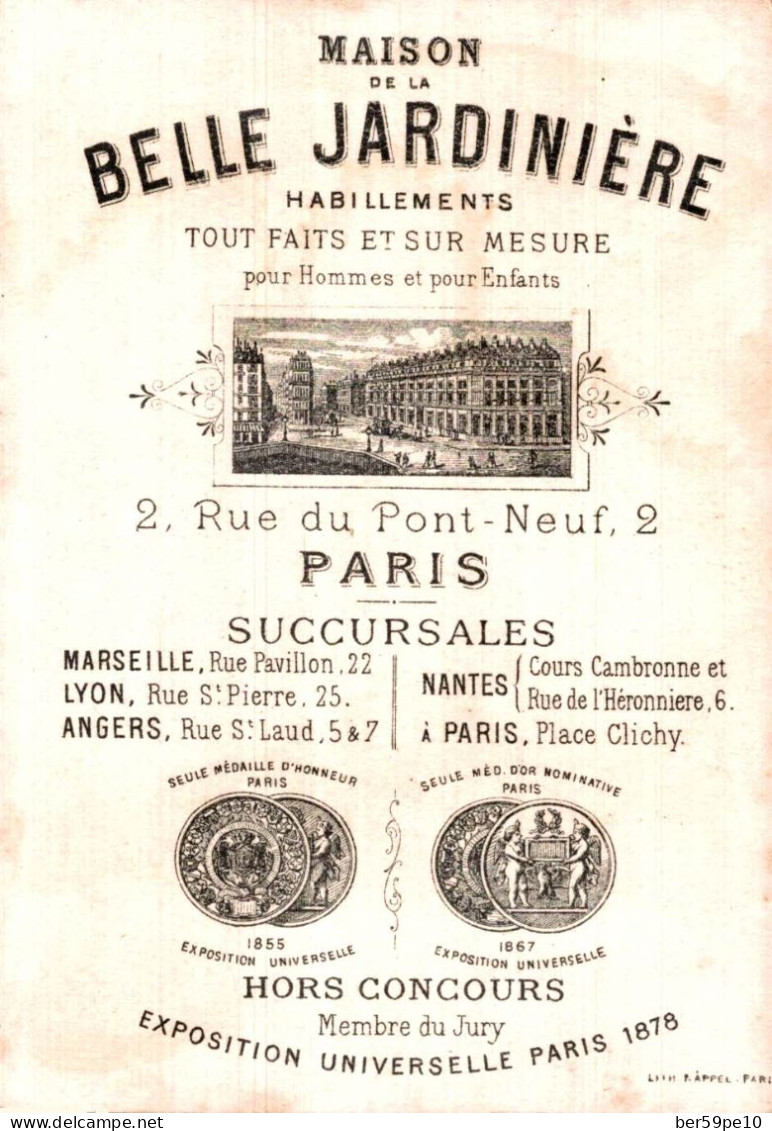 CHROMO MAISON DE LA BELLE JARDINIERE PARIS L'UNIFORME VA BIEN MAIS CA MANQUE DE GALONS ... JE SUIS SOUS LIEUTENANT - Altri & Non Classificati