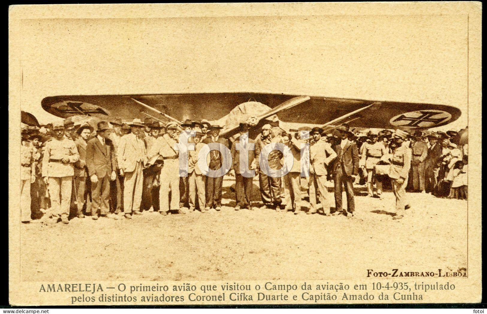 1935 RARE POSTCARD AVION MORANE SAULNIER AIRCRAFT PLANE AMARELEJA  BEJA  ALENTEJO PORTUGAL CARTE POSTALE - 1919-1938: Entre Guerres