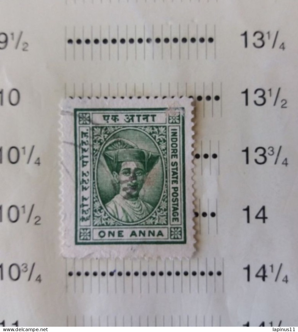 PROTECTORAT BRITANNIQUE INDIA ETATS PRINCIERS DE L INDE INDOR HOLKAR 1942 ERROR PERF 14 1/4 NO 11 - Idar