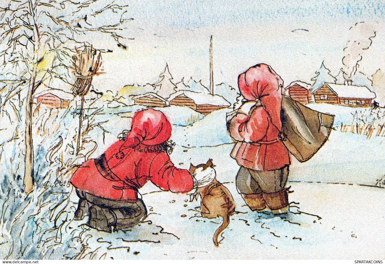 SANTA CLAUS Happy New Year Christmas GNOME Vintage Postcard CPSM #PBB052.A - Santa Claus