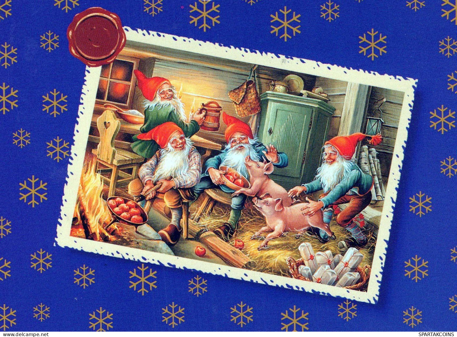 BABBO NATALE Buon Anno Natale GNOME Vintage Cartolina CPSM #PBA688.A - Santa Claus