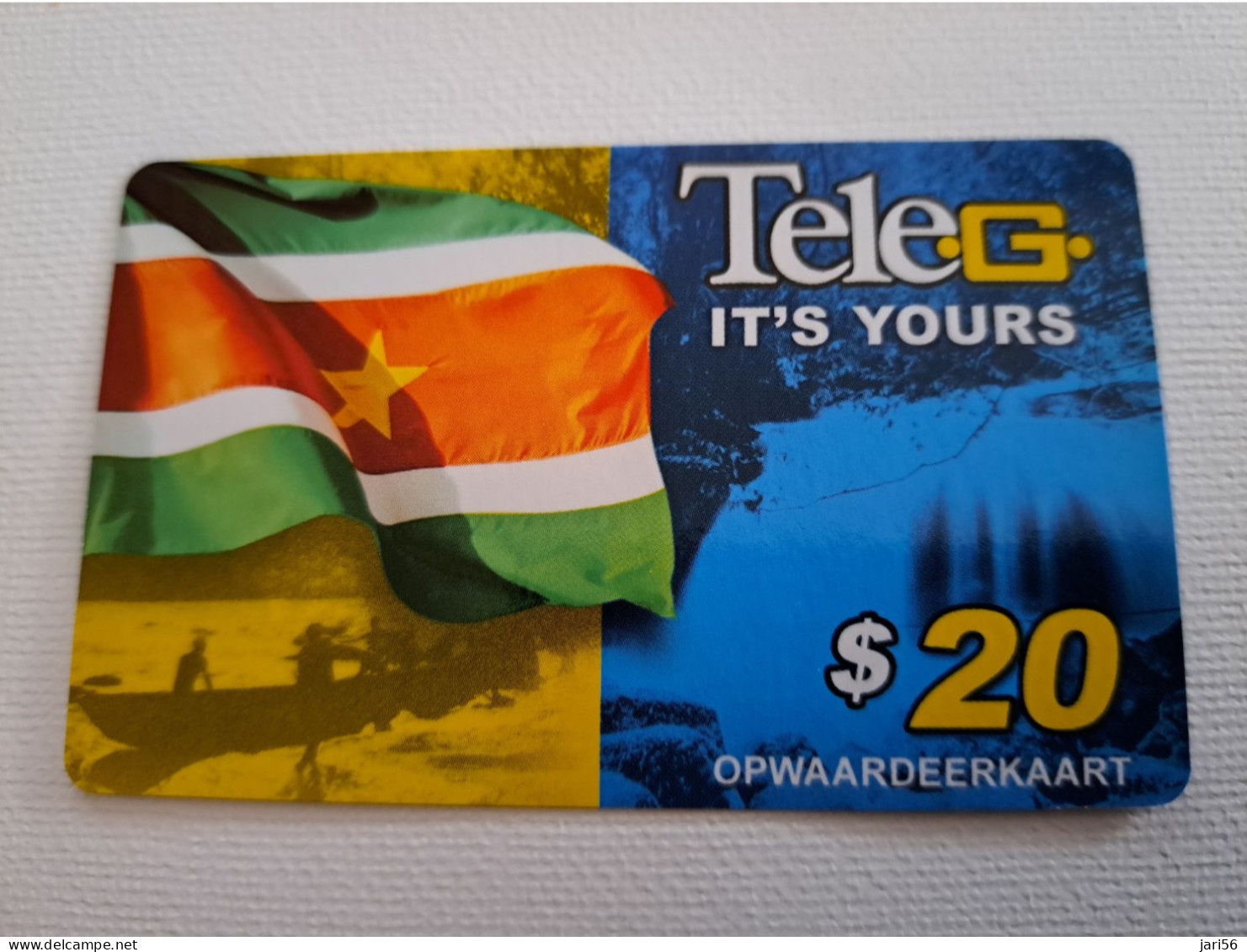 SURINAME US 20,-  / UNITS GSM  PREPAID / TELEG ITS YOURS/ SURINAME FLAG  /    MOBILE CARD    **16584 ** - Surinam