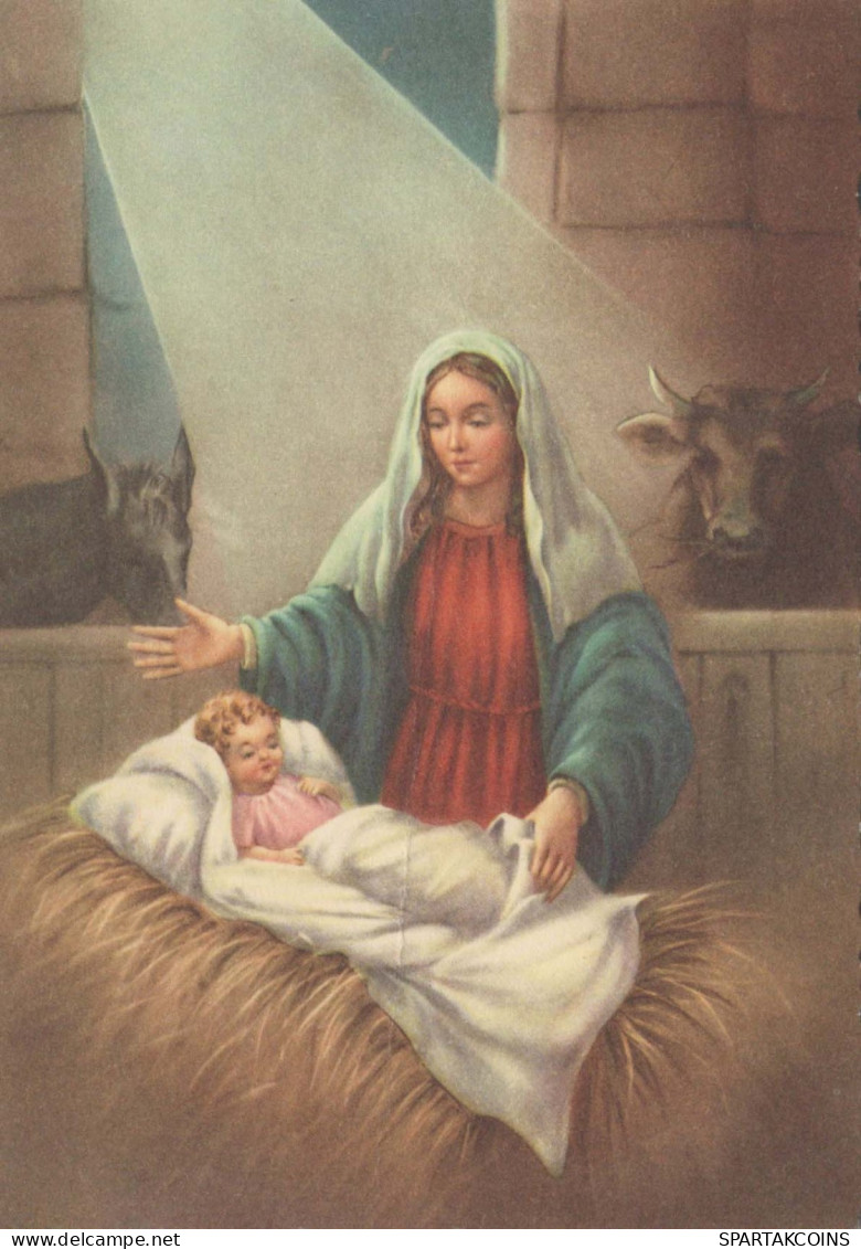 Vierge Marie Madone Bébé JÉSUS Noël Religion Vintage Carte Postale CPSM #PBP955.A - Jungfräuliche Marie Und Madona