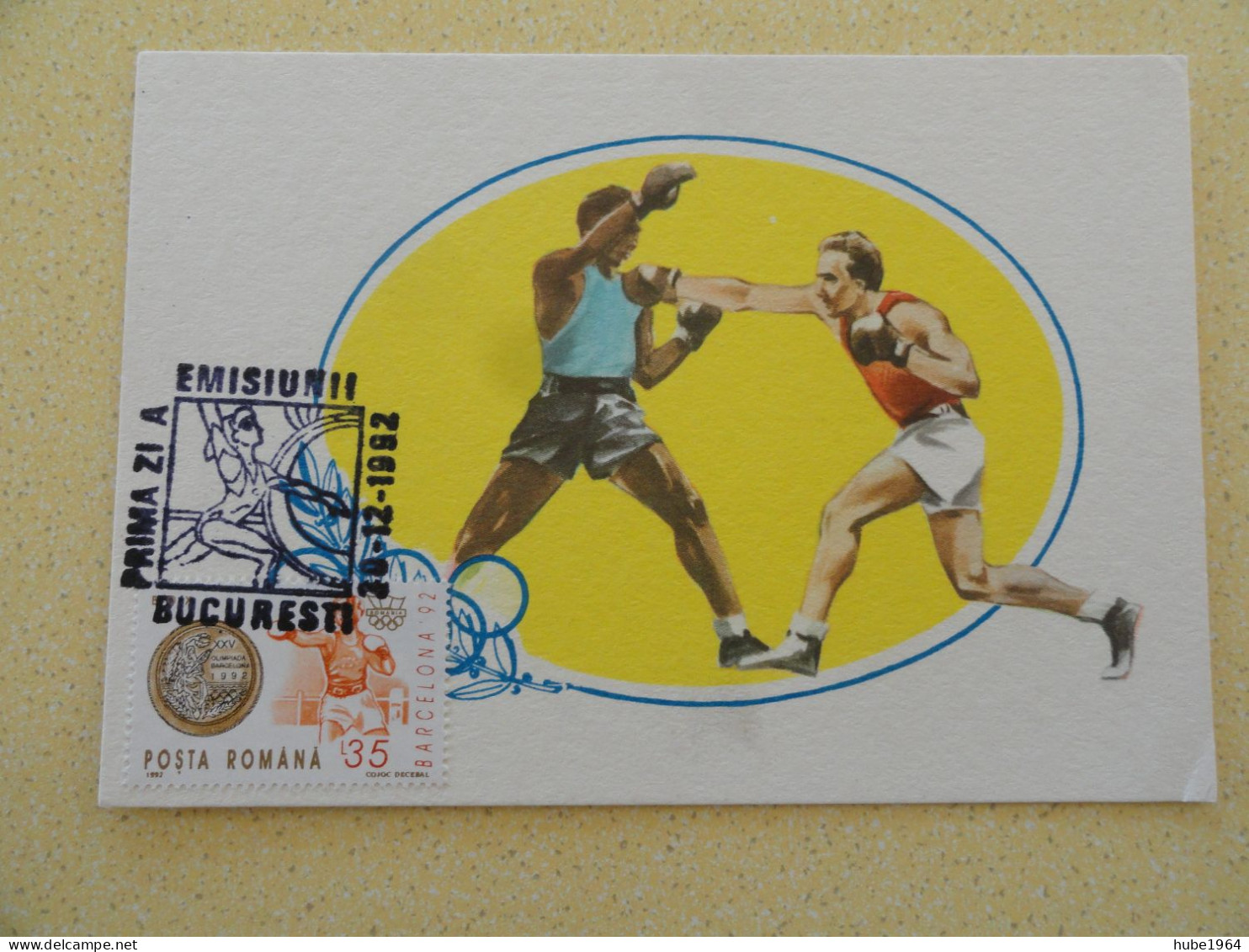 CARTE MAXIMUM CARD BOXE JEUX OLYMPIQUES BARCELONE 1992 - Pugilato