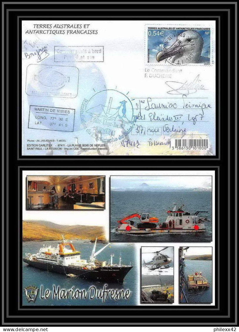 2761 ANTARCTIC Terres Australes (taaf)-carte Postale Dufresne 2 Signé Signed Op 2007/3 N°465 ST PAUL 27/11/2007 - Antarctische Expedities