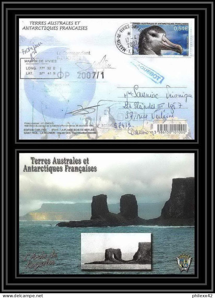 2755 ANTARCTIC Terres Australes (taaf)-carte Postale Dufresne 2 Signé Signed Op 2007/1 N°464 KERGUELEN 17/4/2007 - Expéditions Antarctiques
