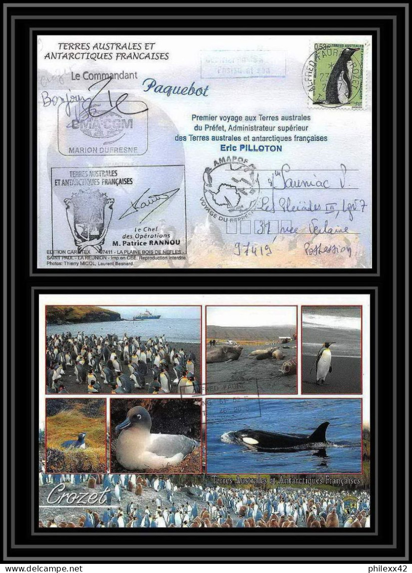 2745 ANTARCTIC Terres Australes (taaf)-carte Postale Dufresne 2 Signé Signed Op 2007/2 N°447 CROZET 23/8/2007 - Lettres & Documents