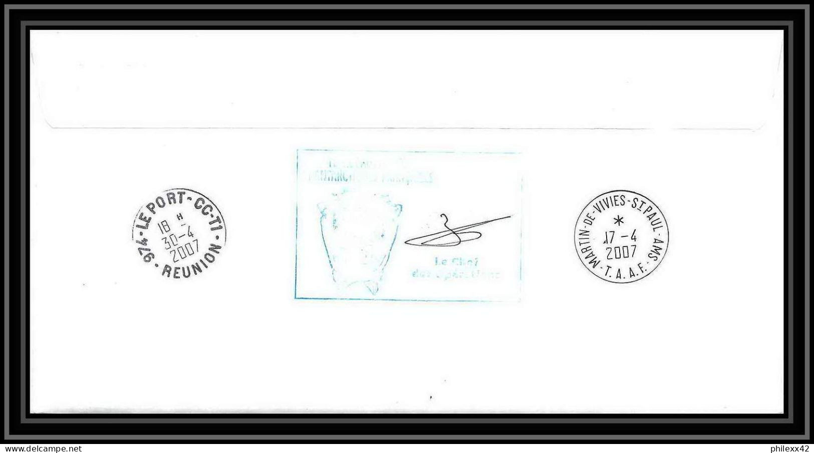 2689 Terres Australes TAAF Lettre Dufresne 2 Signé Signed Op 2007/1 N°471 17/4/2007 Amsterdam Oiseaux (birds) - Antarctic Expeditions