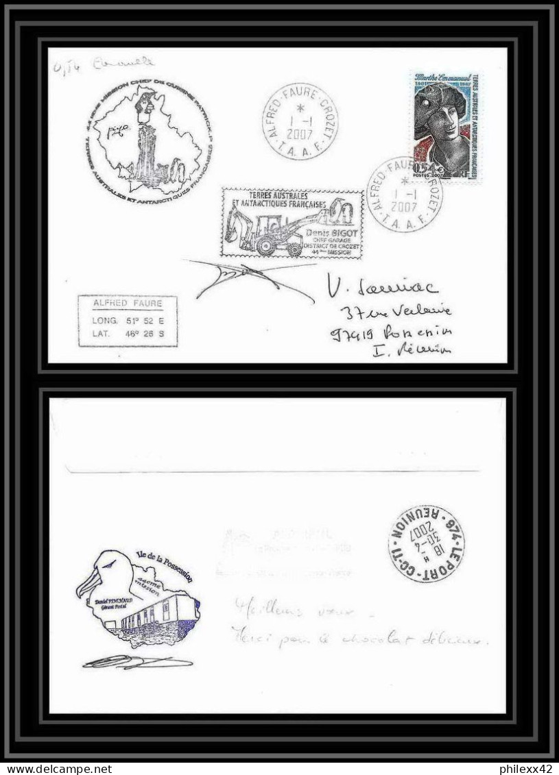 2646 ANTARCTIC Terres Australes TAAF Lettre Cover Dufresne 2 44 éme Mission BIGOT N°457 1/1/2007 - Expediciones Antárticas