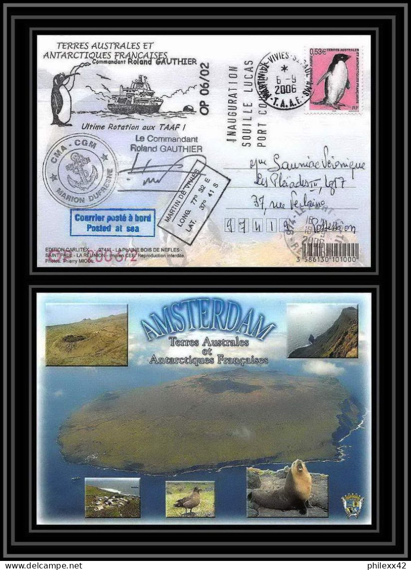 2636 ANTARCTIC Terres Australes (taaf)-carte Postale Dufresne 2 Signé Signed OP 2006/2 N°448 6/9/2006 - Antarktis-Expeditionen