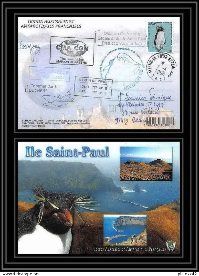 2641 ANTARCTIC Terres Australes (taaf)-carte Postale Dufresne 2 Signé Signed NIVMER 7/4/2006 N°450 - Lettres & Documents