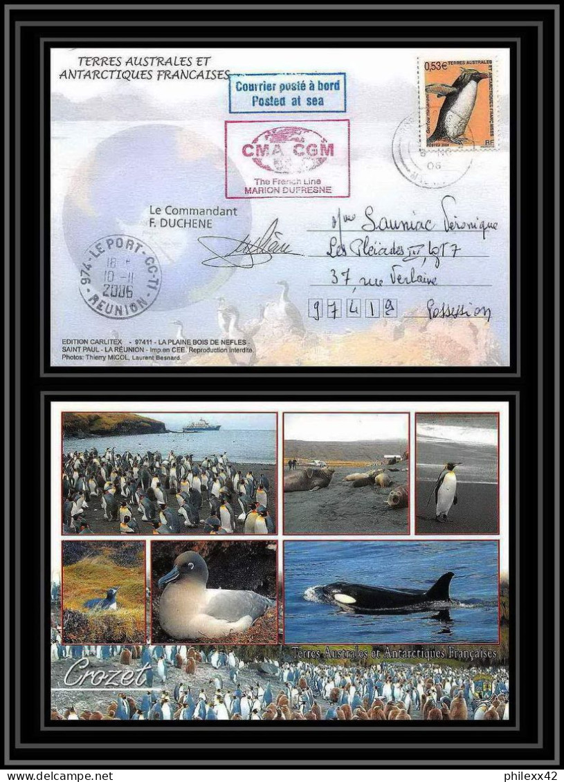 2640 ANTARCTIC ILE MAURICE (taaf)-carte Postale Dufresne 2 Signé Signed 10/11/2006 N°449 - Antarctic Expeditions