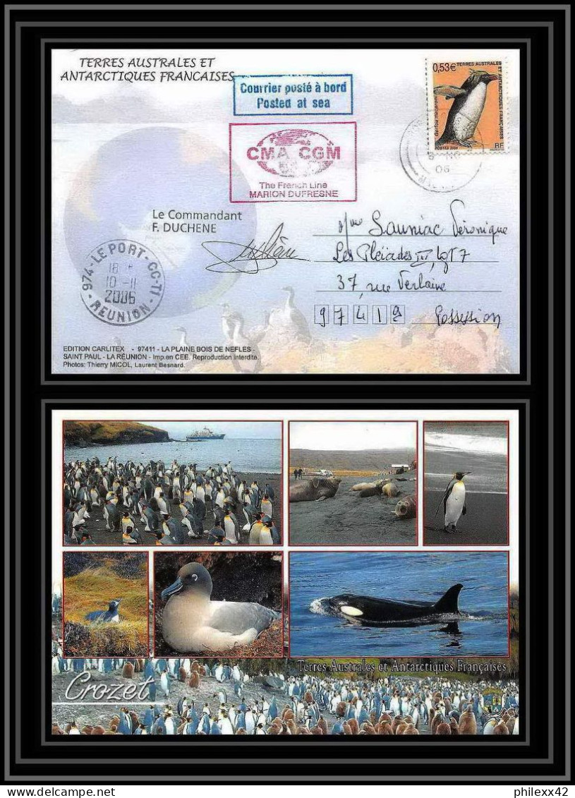 2640 ANTARCTIC ILE MAURICE (taaf)-carte Postale Dufresne 2 Signé Signed 10/11/2006 N°449 - Expéditions Antarctiques