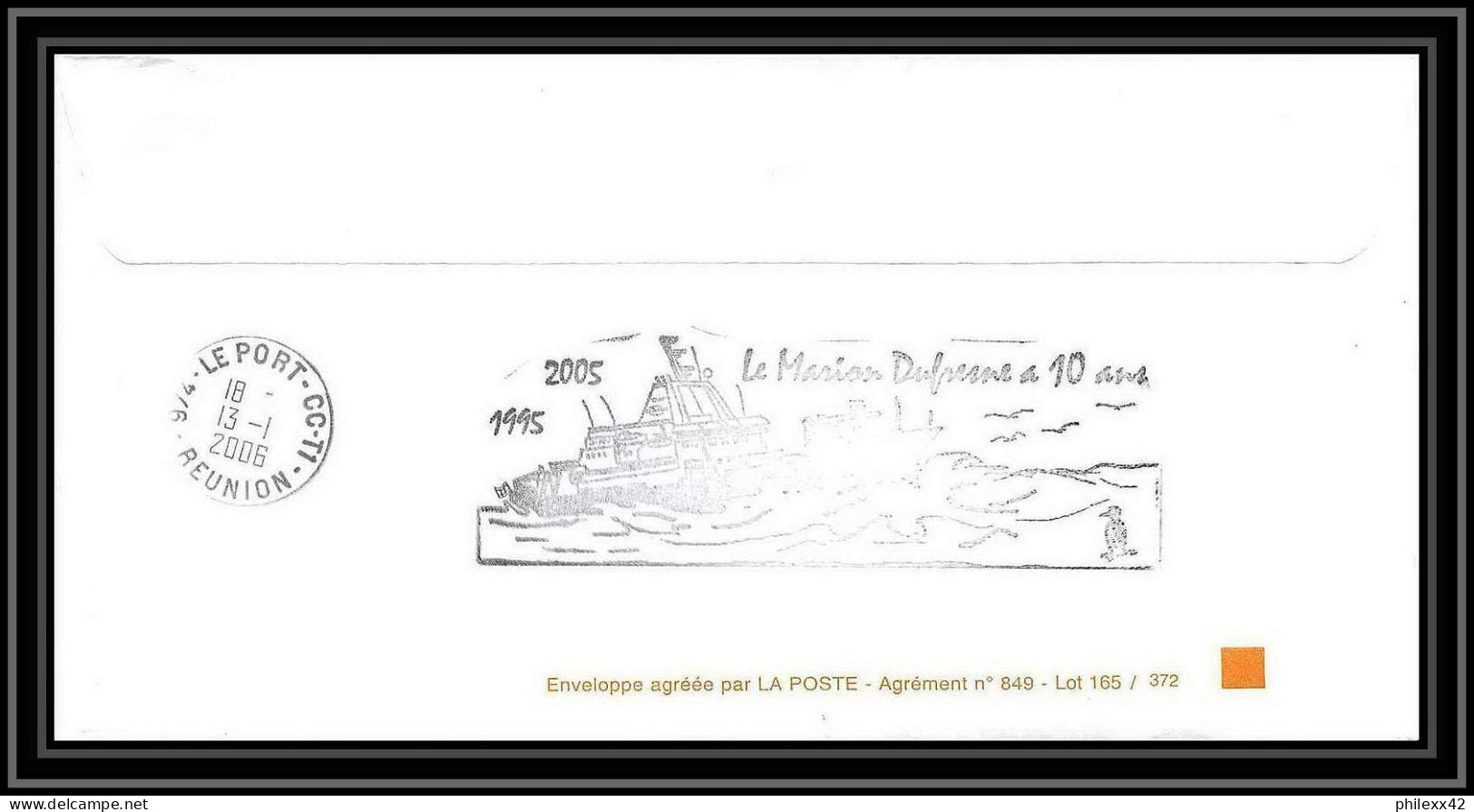 2548 ANTARCTIC Terres Australes TAAF Lettre 10 Ans Du Dufresne 2 Signé Signed OP 2005/4 St Paul 27/12/2005 N°417 - Brieven En Documenten