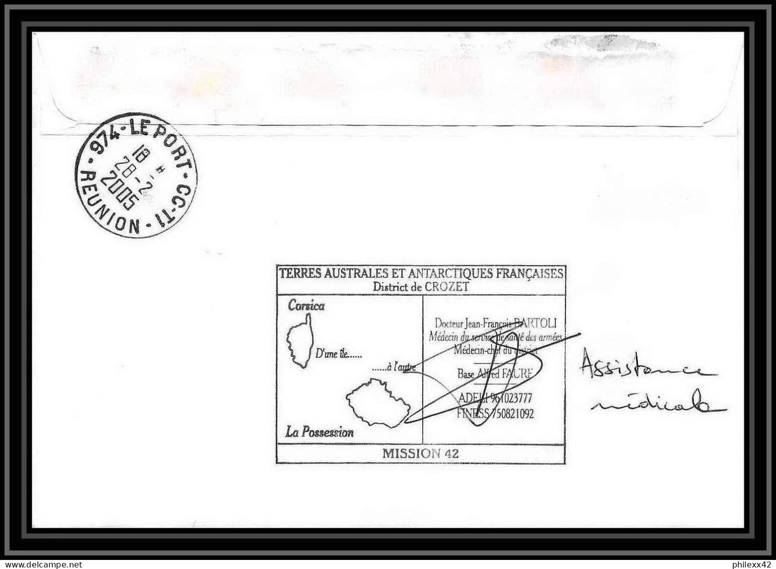 2490 ANTARCTIC Terres Australes TAAF Lettre Cover Dufresne 2 Signé Signed Croix Du Sud 1 25/1/2005 N°368 - Antarktis-Expeditionen