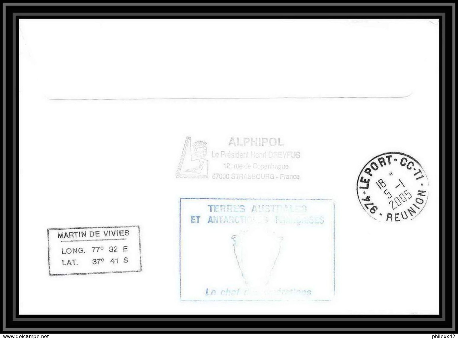 2480 ANTARCTIC Terres Australes TAAF Lettre Cover Dufresne 2 Signé Signed OP 2004/4 N°392 21/12/2004 Helilagon - Hubschrauber