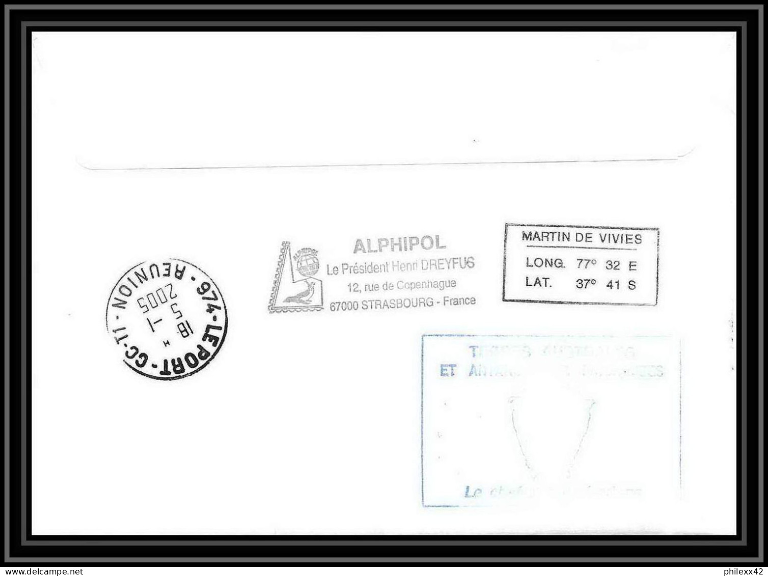 2481 ANTARCTIC Terres Australes TAAF Lettre Cover Dufresne 2 Signé Signed OP 2004/4 N°391 21/12/2004 Helilagon - Helicopters