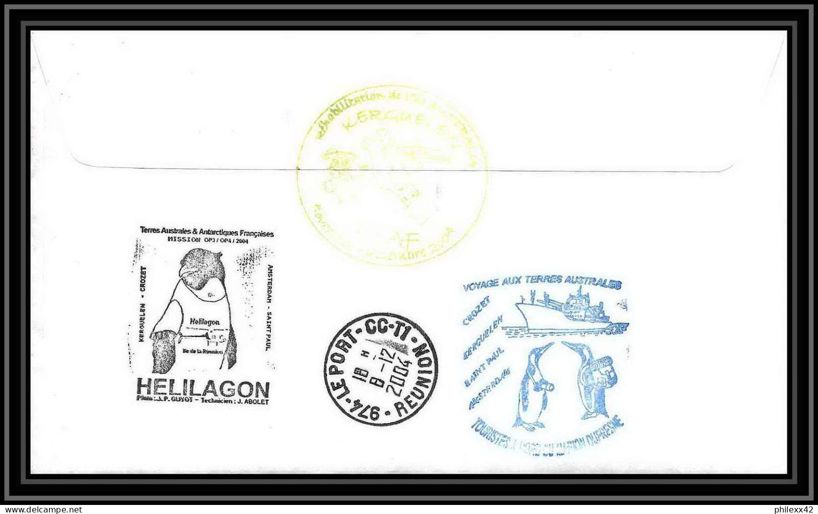2472 ANTARCTIC Terres Australes TAAF Lettre Cover Dufresne 2 Signé Signed OP 2004/3 20/11/2004 N°349 Helilagon - Helicopters