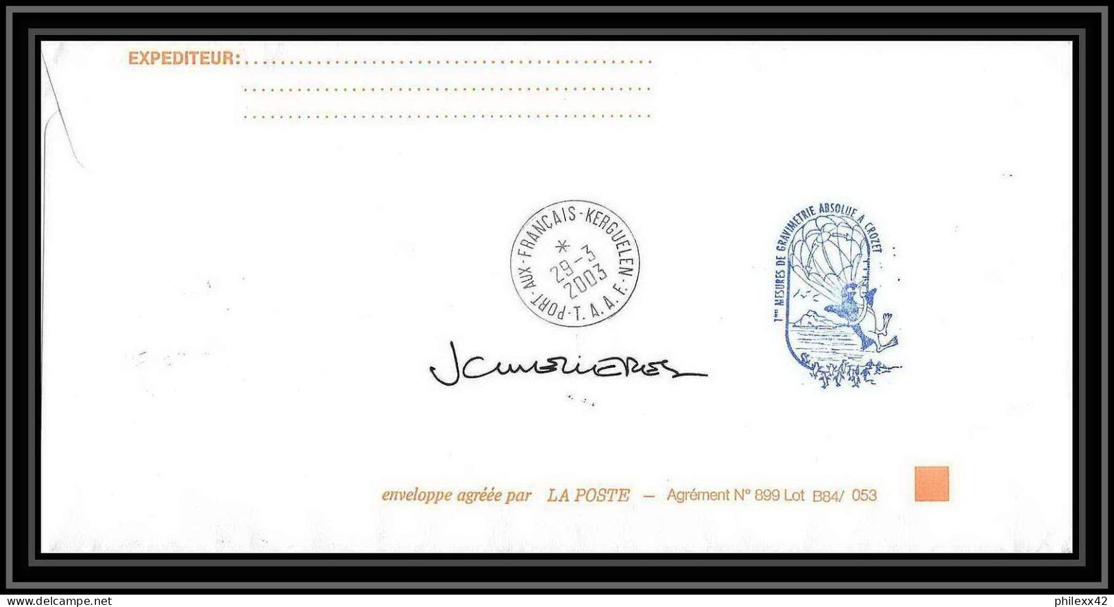 2392 ANTARCTIC Terres Australes TAAF Lettre Dufresne 2 Op 2003/1 Hélilagon 29/3/2003 Signé Signed Jc Mézières - Hubschrauber