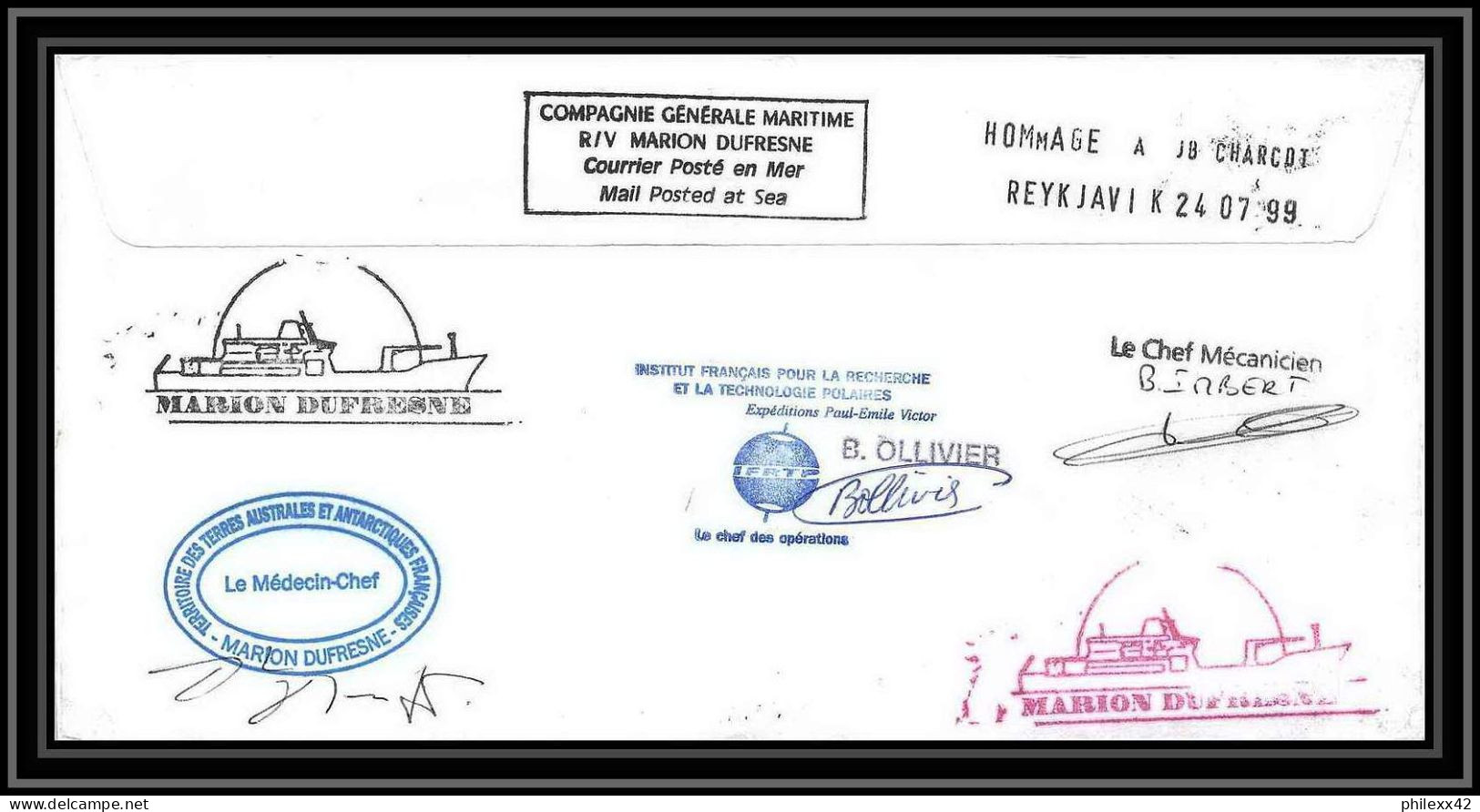 2364 ANTARCTIC Canada-Lettre Cover Dufresne 2 Passage à L'le St Helène Signé Signed 24/7/1999 ,interpoles - Covers & Documents