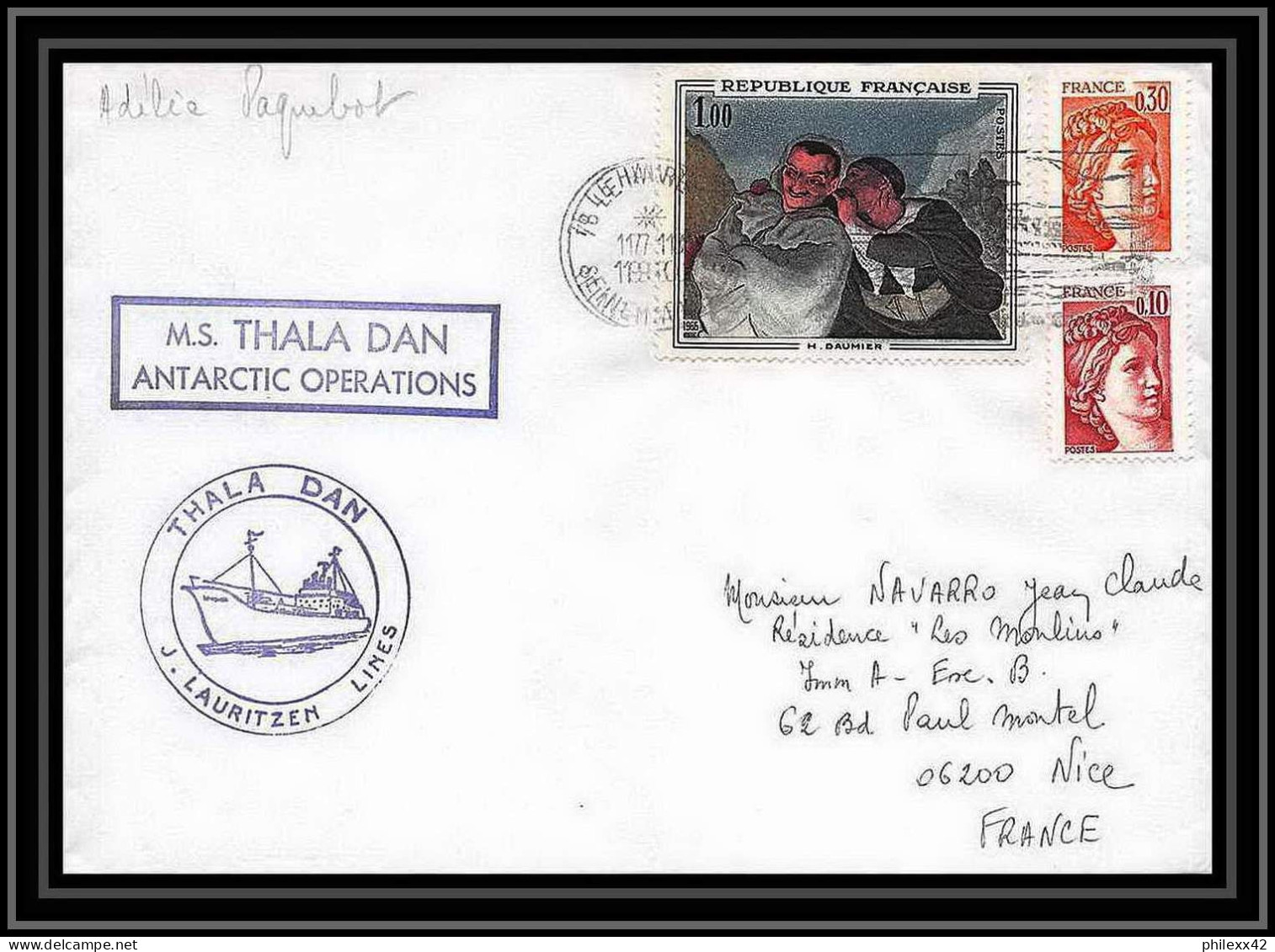 2195 Thala Dan 17/10/1980 TAAF Antarctic Terres Australes Lettre (cover) - Storia Postale